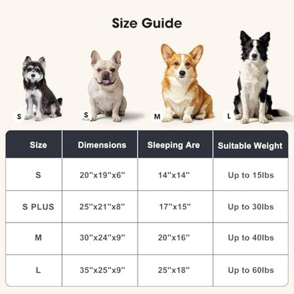 GASUR Large Dog Bed, Rectangle Washable Pet Beds, Orthopedic Dog Sofa Bed, Durable Pet Cuddler Anti-Slip Bottom, Soft Calming Sleeping Warming Puppy Bed (L (35"x 25"x 9"), Black)