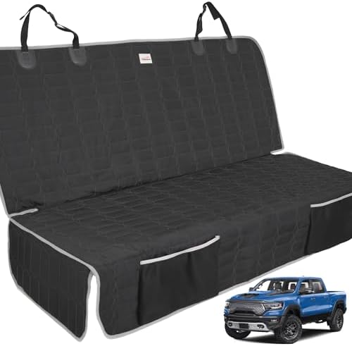 Reliadura Dog Car Seat Cover for Back Seat,Washable Bench Seat Cover for Truck,Nonslip Backseat Cover Protector for F150/Ram1500/GMC Sierra/Toyota/Chevrolet Silverado,Car Seat Covers for Dogs