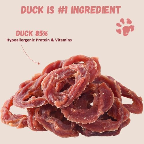Pawmate Dog Treats Duck Jerky Rings Healthy Training Treats Snacks 10.6 oz