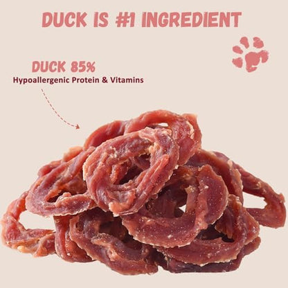 Pawmate Dog Treats Duck Jerky Rings Healthy Training Treats Snacks 10.6 oz