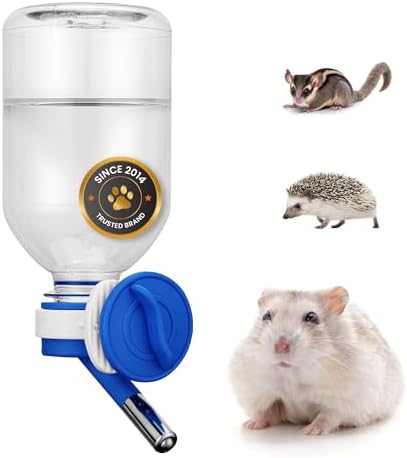 Choco Nose No-Drip Small Animal Water Bottle - Leak-Proof Patented Nozzle Helps Prevent Cage Mess & Wet Bedding - Hamster, Hedgehog, Mouse, Glider, Gerbil - BPA Free, Cage Mount, 10.2 fl oz (C125)