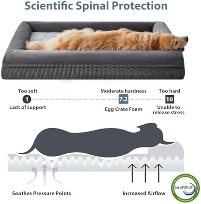 WNPETHOME XL Extra Large Orthopedic for Senior Dog Bed Comfy Sleeping