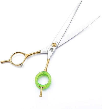 7 inch Barber Scissors Shear Curved - Hair Cutting Scissors Two-way Bent Blade Scissor Japanese 440C Steel - Hair Stylists Shears with Twin Tail