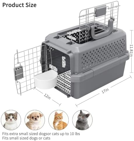 RIZZARI Airline-Approved Pet Carrier: Hard-Sided Crate for Cats & Dogs