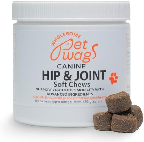 Dog Hip & Joint Supplement Soft Chews – Advanced Mobility & Comfort Support – Glucosamine, Chondroitin, MSM, Turmeric, Boswellia, Collagen – 60 Count