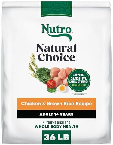 Nutro Natural Choice Adult Dry Dog Food, Chicken & Brown Rice Recipe, 36 lb