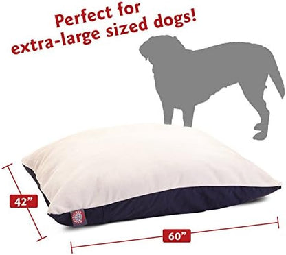 Majestic Pet Rectangle X-Large Dog Bed Washable – Removable Slipcover Pet Bed – Dog Crate Bed Super Value Pillow Dog Bed – Dog Kennel Bed for Sleeping - Dog Bed X-Large Breed 42 x 60 Inch – Blue