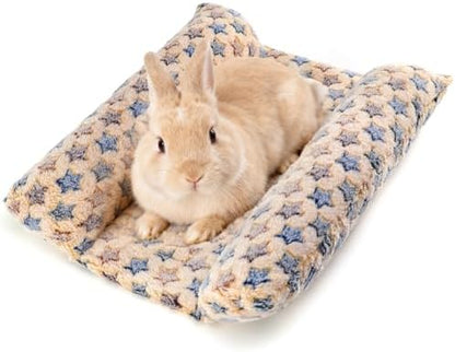 Rabbit Bed with Pillows, Dual-Sided 17"x15" Washable Lounger Pad