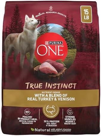 Purina ONE True Instinct Dry Dog Food, Real Turkey & Venison, 15 lb Bag