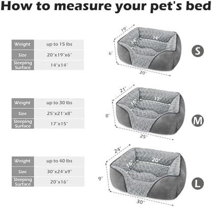 INVENHO Large Dog Bed Rectangle Washable Orthopedic Soft Calming Sleeping Durable Pet Cuddler with Anti-Slip Bottom