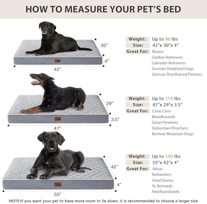 WNPETHOME Orthopedic Waterproof Extra Large Senior Dogs Bed for Comfy Sleep