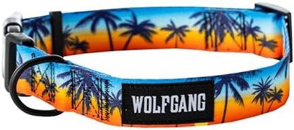 Wolfgang Wide Venture Dog Collar Sunsetpalms Print Large