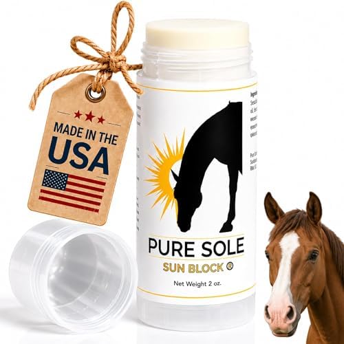 Pure Sole Horse Nose Sunscreen | Moisturizing Equine Sunblock with Non-Nano Zinc Oxide for Pink Noses, White Noses, Sensitive Skin | Broad Spectrum UV Protection | Water Resistant, 2 oz Push-Up Stick