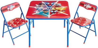 Marvel Spidey and His Amazing Friends Kids Activity Table and Chair Set,3 Piece Set with Square Table & 2 Folding Chairs, Furniture for Ages 3+, Indoor Play & Learning