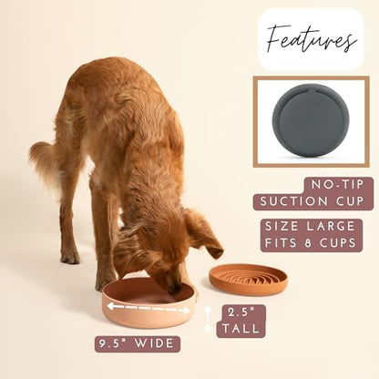 The Perfect Dish - Silicone Dog Bowl for Food & Water, 9.5" x 2.5"- Sage