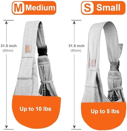 Tomkas Dog Sling Carrier for Small Dogs Puppy Carrier for Small Dogs (Grey, for Pets Weight 2-7 lbs)