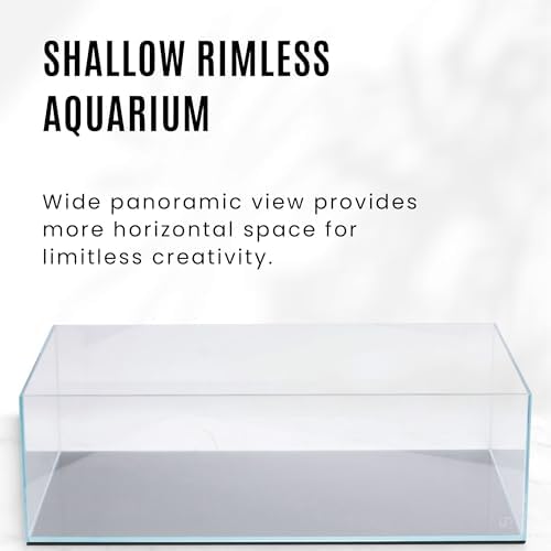 UNS Ultra Clear Rimless Tank - 10.2GAL | 38.8L - 23.62x14.17x7.08 | 60x36x18 CM, 5mm Glass Thickness, Leveling Mat Included - Low Iron, High Clarity Fish Tank w/ 45° Mitered Edge - [60S]