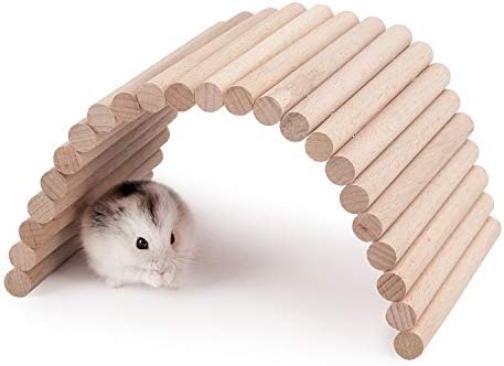 Niteangel Hamster Climbing Ladder Wooden Suspension Bridge for Guinea Pigs Rats Hedgehog Gerbils Mouse Sugar Glider and Other Small Animals (Small)