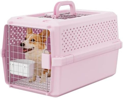 RIZZARI Hard-Sided Dog Carrier: 24" Travel Crate for Medium Dogs & Cats