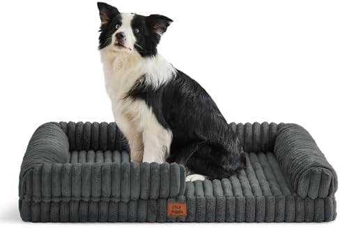 ChiXnuggle Faux Fur Orthopedic Dog Bolster Bed, Waterproof Washable Cover