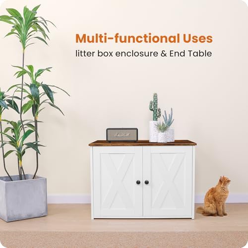 Dwanton Cat Litter Box Enclosure, Hidden Litter Box Furniture, 27.6 Inches