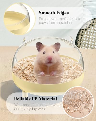 Pawfly Hamster Sand Bath Container, Hamster Sand Bath Box, Hamster Bathtub, Hamster Bathroom, Hamster Toilet, Plastic Dust Bath for Dwarf Hamsters, Syrian Hamsters, Mice, Gerbils & Small Animals