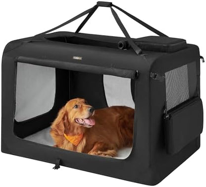 Feandrea Collapsible Soft Dog Crate, Portable Travel Carrier, 48 Inches