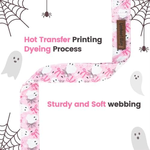 Halloween Dog Collar, Pink Ghost Dog Collar for Small Dogs Female/Male Puppy