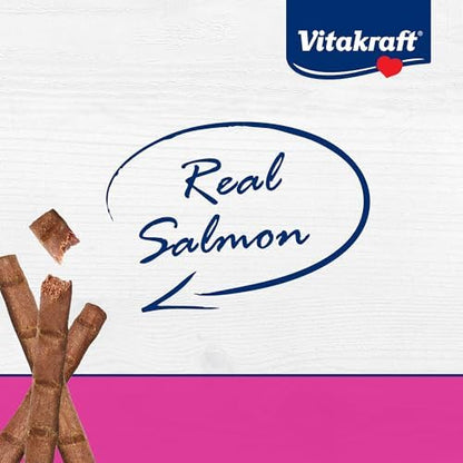 Vitakraft PurrSticks for Cats - Nutritious & Healthy Soft Cat Treats - Gently Oven Roasted Meat Sticks for Cats w/ 70% Meat - Easy-to-Serve Cat Chew Sticks (Salmon, 60 Pack)