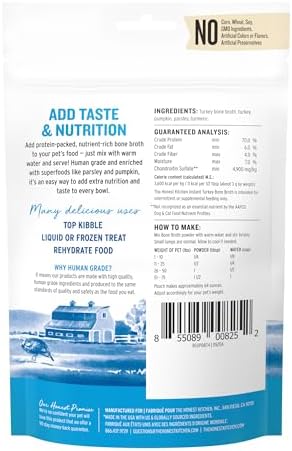 The Honest Kitchen Human Grade Daily Boosters: Instant Turkey Bone Broth With Turmeric, 3.6 Oz