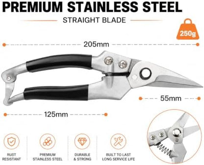 Goat Hoof Trimmers and Farrier Shears – Versatile Hoof, Wire, and Pipe Cutting Tool for Livestock – Silver (2pack)