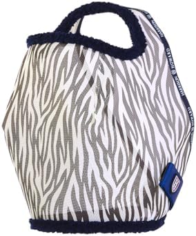 Harrison Howard All Round Mesh Horse Fly Mask UV Protective with Fleece Padded Edging and Fun Prints Forelock Opening Design Mask for Horse Zebra Small