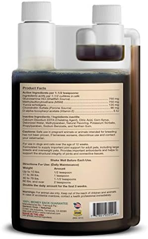 NaturVet Moderate Joint Care Liquid Supplement, Dogs & Cats, 32 fl oz