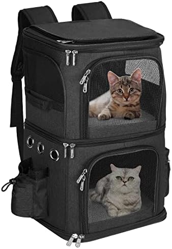 HOVONO Double Cat Carrier Backpack for 2 Cats or Small Dogs,Large Space, L