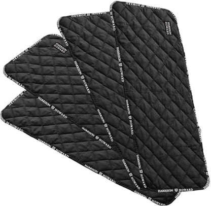 Harrison Howard Quilted Horse Leg Wraps, Standing Wraps for Horses Stable & Recovery, Soft Padded Horse Bandage Liners- Black L
