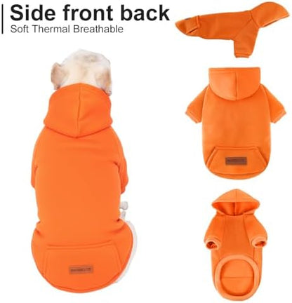 1 Pack Dog Hoodie Warm Hood Dog Sweater Cold Weather Small Dogs Sweatshirt Comfort Pet Clothes for Small Medium Dogs with Pockets Cats Chihuahua Clothes for Male Female Girl Boy Sporty Daily Wear