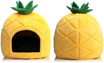 Hollypet Cat Bed Cave for Indoor Cats for Pets up to 15 lbs, Pineapple