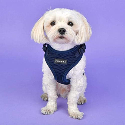 Authentic Puppia RiteFit Harness with Adjustable Neck, Navy, Medium