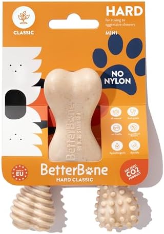 BetterBone - Hard Density - Ideal for Strong to Aggressive Chewers - All-Natural, Nylon-Free Dog Chew Toys - Non-Toxic, Promotes Dental Health, Splinter-Resistant, Sustainably Made