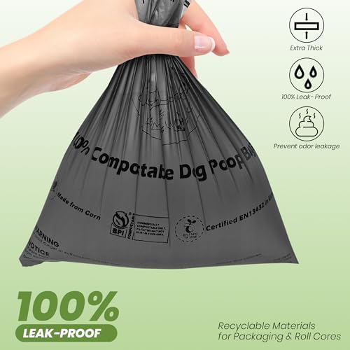 Compostable Dog Poop Bags-300 Bags 1Rolls, (Lavender Scented)