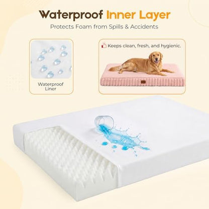 Orthopedic Dog Bed for XL Dog, Waterproof Washable Pet Bed for Crate