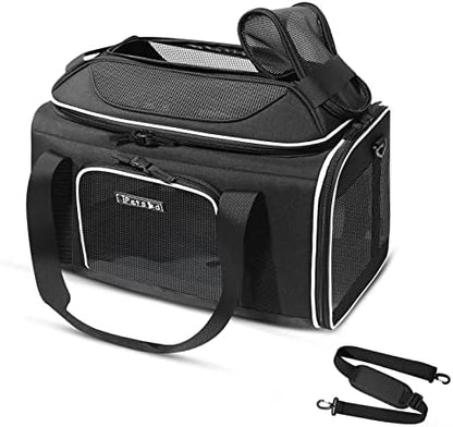 Petskd Top-Expandable Small Pet Carrier 17"x11"x9.5" Airline Approved
