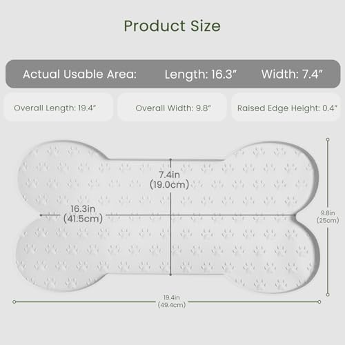 PWTAA Dog Food Mat Anti-Slip Silicone Dog Bowl Mat Thicker Pet Placemat Waterproof Cat Feeder Pad with Raised Edge Puppy Kitten Feeding Mats Suitable Small Medium-Sized Dogs Cats Eating Tray