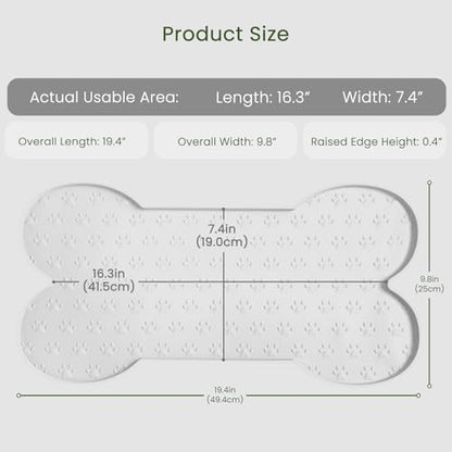 PWTAA Dog Food Mat Anti-Slip Silicone Dog Bowl Mat Thicker Pet Placemat Waterproof Cat Feeder Pad with Raised Edge Puppy Kitten Feeding Mats Suitable Small Medium-Sized Dogs Cats Eating Tray