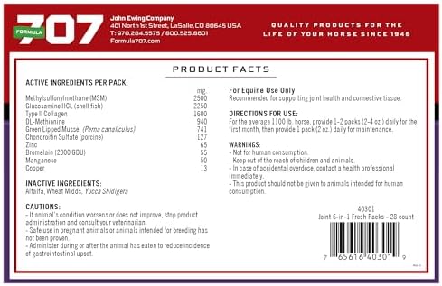 Formula 707 Joint 6in1 Fresh Packs for Horses, 28-Day Supply