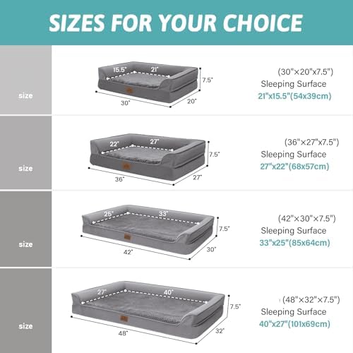 COZY KISS Orthopedic Dog Bed for Extra Large Dogs, U Shaped XXL 48x32 inch