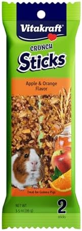 Vitakraft Crunch Sticks Guinea Pig Treat, Apple and Orange Flavor, 2 Sticks