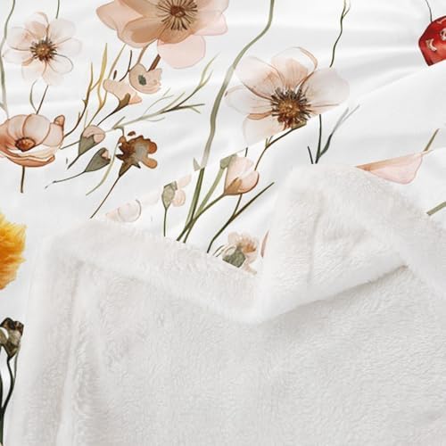 Erosebridal Kids Chicken Blankets and Throws 40"x50",Mushroom Rooster Blanket Throw for Girls Boys,Farmhouse Chick Fleece Blanket Country Cottage Floral Fuzzy Blanket for Bed Sofa Decor