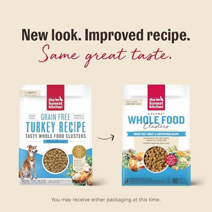 The Honest Kitchen Whole Food Clusters Grain Free Turkey Dry Dog Food, 1 lb Trial Pouch
