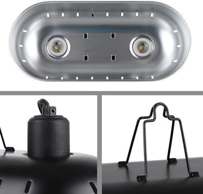 DXOPHIEX 15 inch Dual Reptile Light Fixture Reptile Heat Lamp